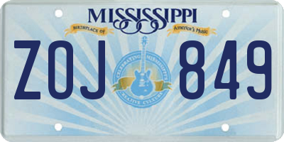 MS license plate ZOJ849