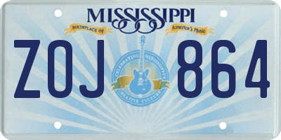 MS license plate ZOJ864
