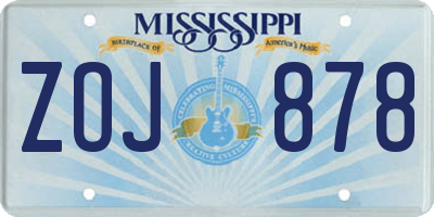 MS license plate ZOJ878