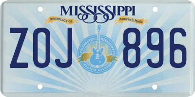 MS license plate ZOJ896
