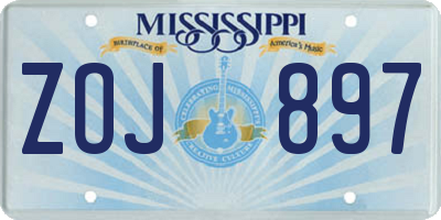 MS license plate ZOJ897