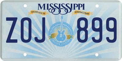 MS license plate ZOJ899