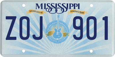 MS license plate ZOJ901