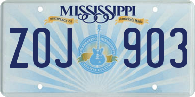 MS license plate ZOJ903