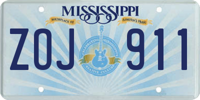MS license plate ZOJ911