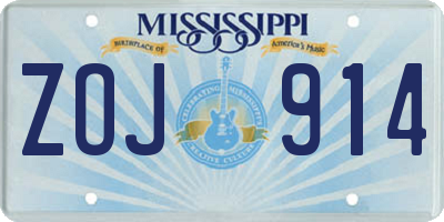 MS license plate ZOJ914