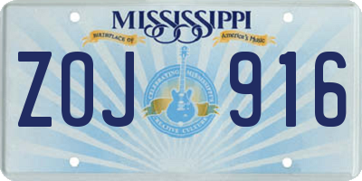 MS license plate ZOJ916