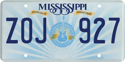 MS license plate ZOJ927