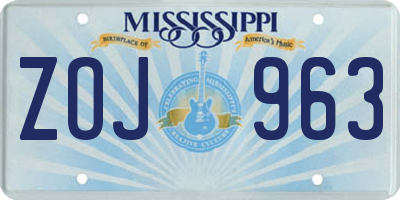 MS license plate ZOJ963