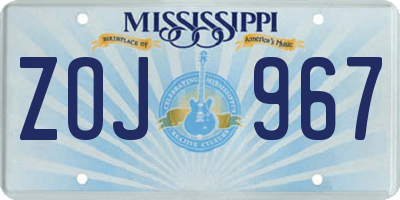 MS license plate ZOJ967