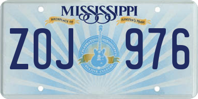 MS license plate ZOJ976