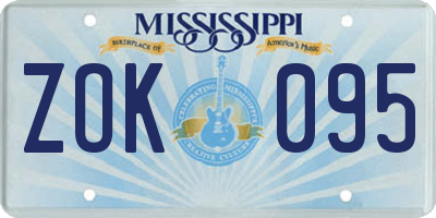 MS license plate ZOK095