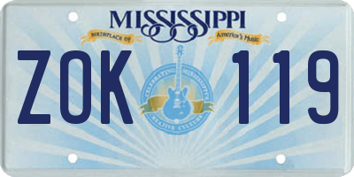 MS license plate ZOK119