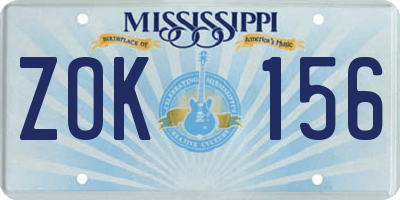 MS license plate ZOK156