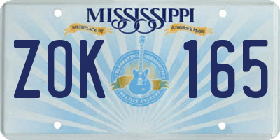 MS license plate ZOK165