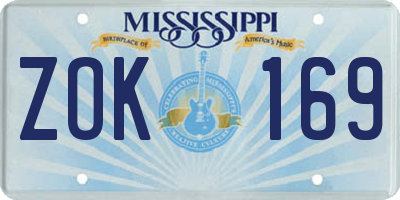 MS license plate ZOK169