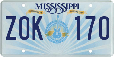 MS license plate ZOK170