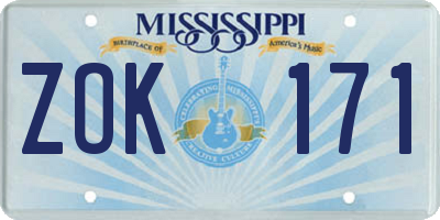 MS license plate ZOK171