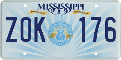 MS license plate ZOK176