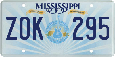 MS license plate ZOK295