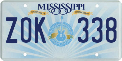 MS license plate ZOK338