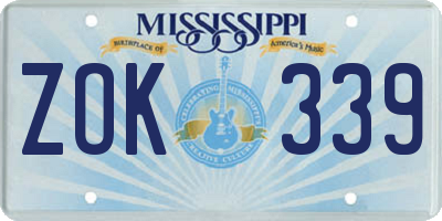 MS license plate ZOK339