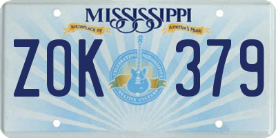 MS license plate ZOK379