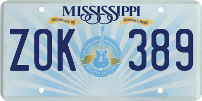MS license plate ZOK389