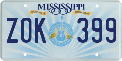 MS license plate ZOK399