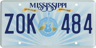 MS license plate ZOK484