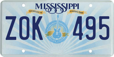 MS license plate ZOK495