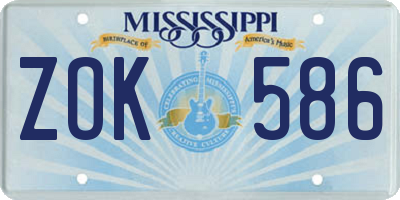 MS license plate ZOK586