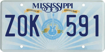 MS license plate ZOK591