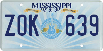 MS license plate ZOK639