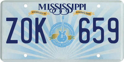 MS license plate ZOK659