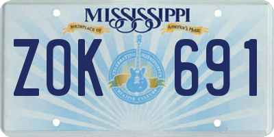MS license plate ZOK691