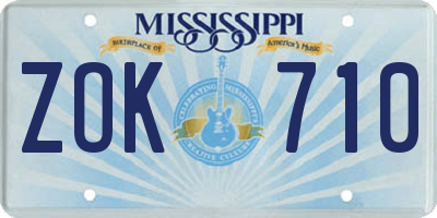 MS license plate ZOK710