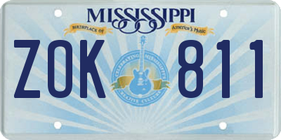 MS license plate ZOK811