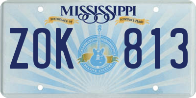 MS license plate ZOK813