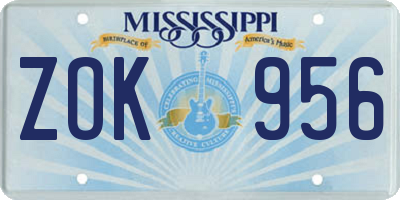 MS license plate ZOK956
