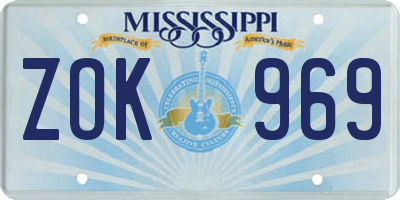 MS license plate ZOK969