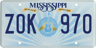 MS license plate ZOK970