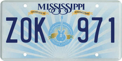 MS license plate ZOK971