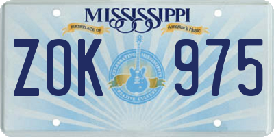 MS license plate ZOK975