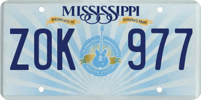 MS license plate ZOK977