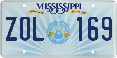 MS license plate ZOL169