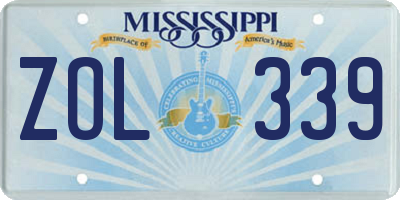 MS license plate ZOL339