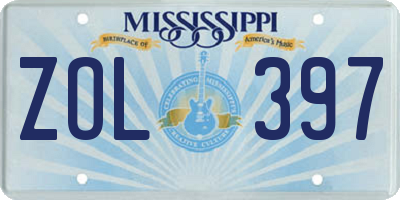 MS license plate ZOL397