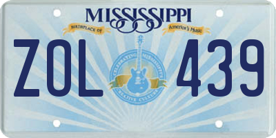 MS license plate ZOL439