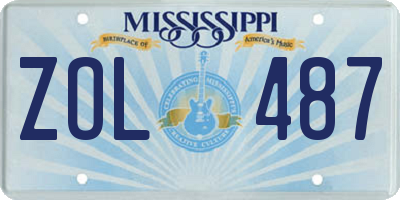 MS license plate ZOL487